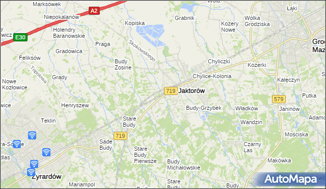 mapa Jaktorów-Kolonia, Jaktorów-Kolonia na mapie Targeo