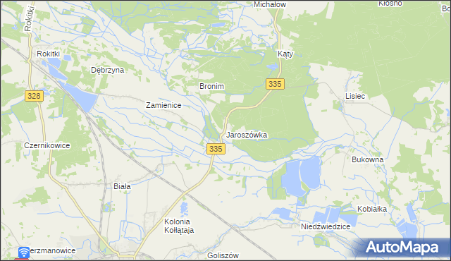 mapa Jaroszówka gmina Chojnów, Jaroszówka gmina Chojnów na mapie Targeo