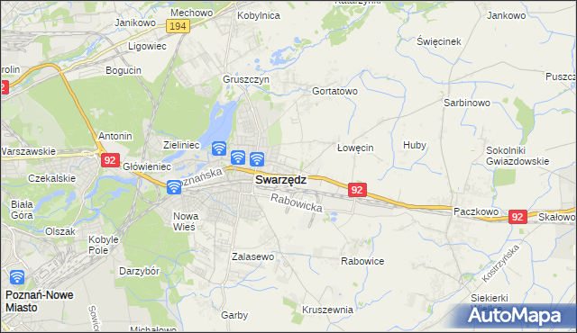 mapa Jasin gmina Swarzędz, Jasin gmina Swarzędz na mapie Targeo