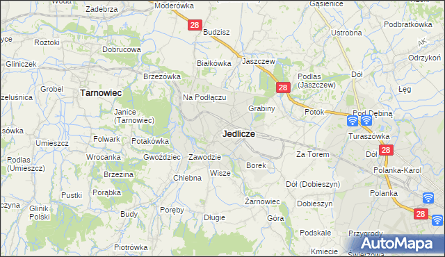 mapa Jedlicze, Jedlicze na mapie Targeo