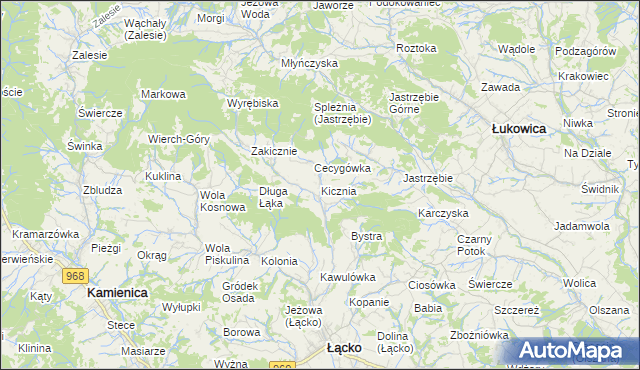 mapa Kicznia, Kicznia na mapie Targeo