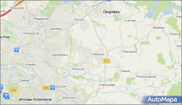 mapa Kiełczów, Kiełczów na mapie Targeo