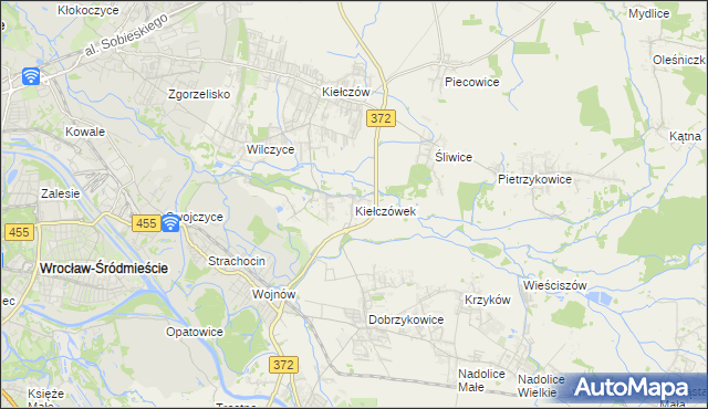 mapa Kiełczówek, Kiełczówek na mapie Targeo