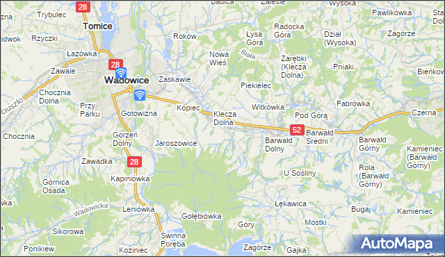 mapa Klecza Górna, Klecza Górna na mapie Targeo