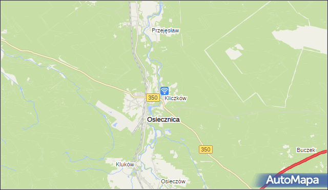 mapa Kliczków, Kliczków na mapie Targeo