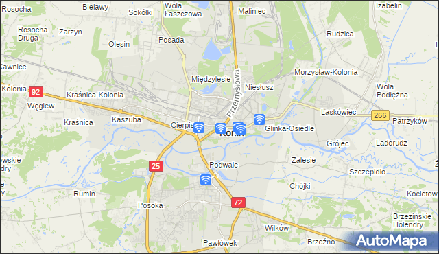 mapa Konina, Konin na mapie Targeo