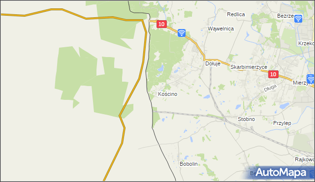 mapa Kościno, Kościno na mapie Targeo