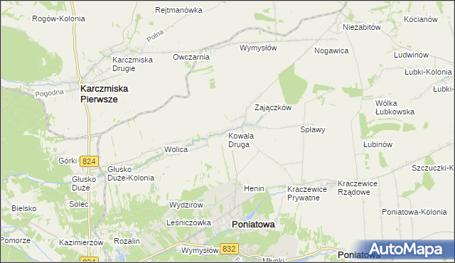 mapa Kowala Druga, Kowala Druga na mapie Targeo