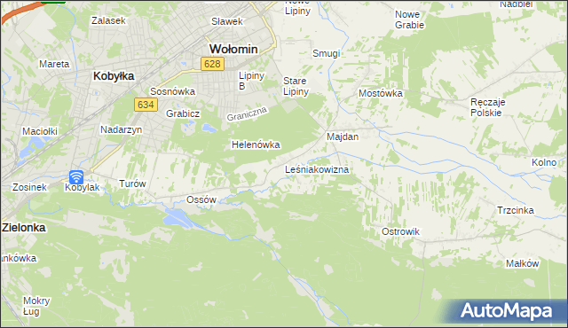 mapa Leśniakowizna, Leśniakowizna na mapie Targeo