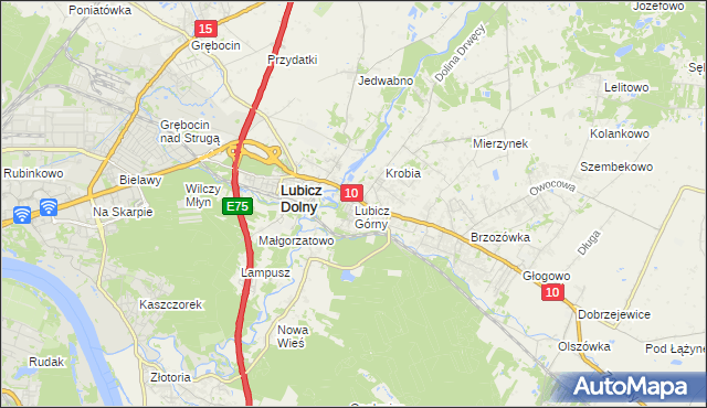 mapa Lubicz Górny, Lubicz Górny na mapie Targeo