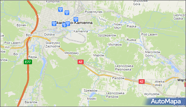 mapa Majków, Majków na mapie Targeo
