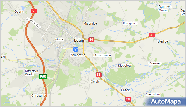 mapa Miroszowice, Miroszowice na mapie Targeo