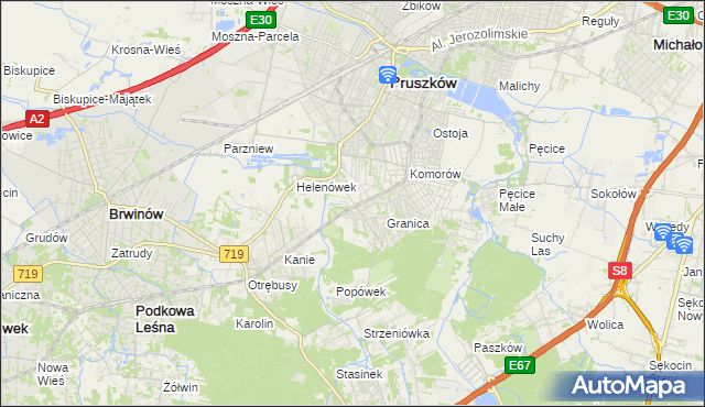mapa Nowa Wieś gmina Michałowice, Nowa Wieś gmina Michałowice na mapie Targeo