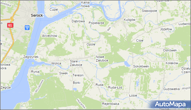 mapa Nowe Załubice, Nowe Załubice na mapie Targeo