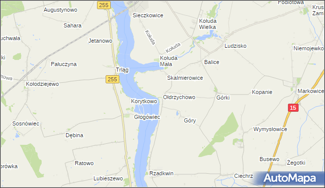 mapa Ołdrzychowo, Ołdrzychowo na mapie Targeo