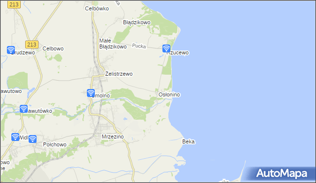 mapa Osłonino, Osłonino na mapie Targeo