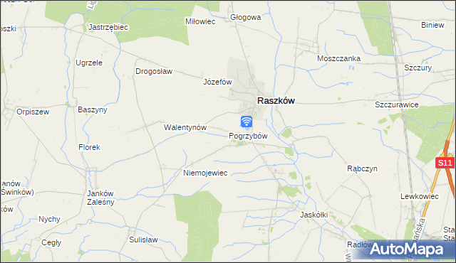 mapa Pogrzybów, Pogrzybów na mapie Targeo
