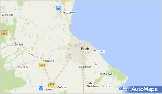 mapa Puck, Puck na mapie Targeo