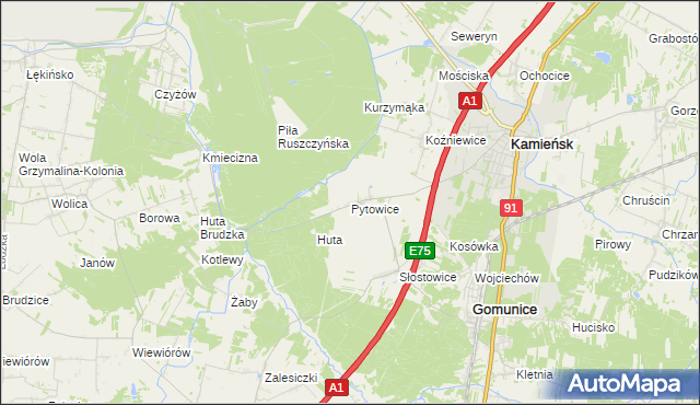 mapa Pytowice, Pytowice na mapie Targeo