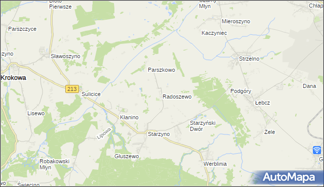 mapa Radoszewo, Radoszewo na mapie Targeo