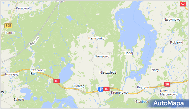 mapa Ramsowo, Ramsowo na mapie Targeo