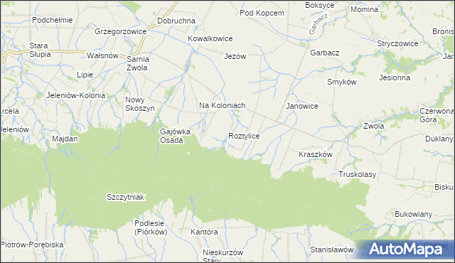 mapa Roztylice, Roztylice na mapie Targeo