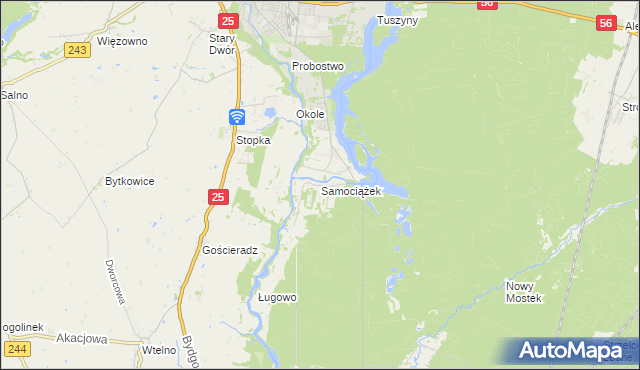 mapa Samociążek, Samociążek na mapie Targeo