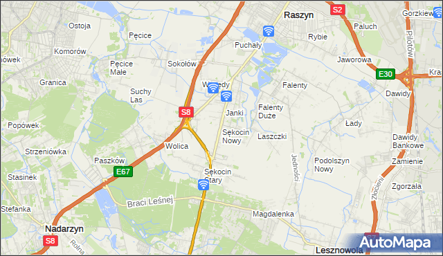 mapa Sękocin Nowy, Sękocin Nowy na mapie Targeo