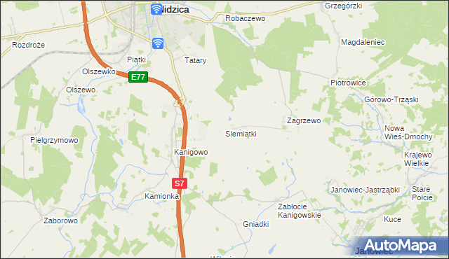 mapa Siemiątki, Siemiątki na mapie Targeo