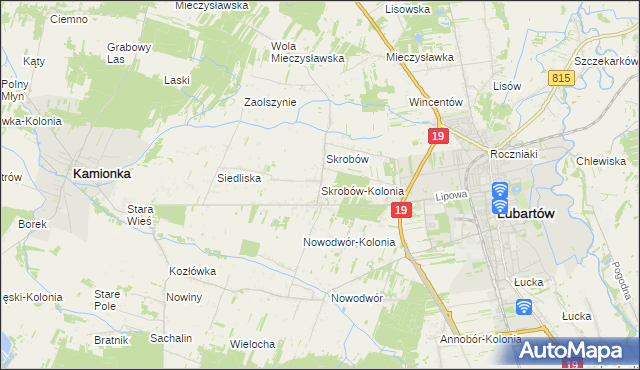 mapa Skrobów-Kolonia, Skrobów-Kolonia na mapie Targeo