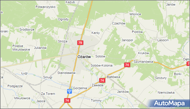 mapa Sobów, Sobów na mapie Targeo