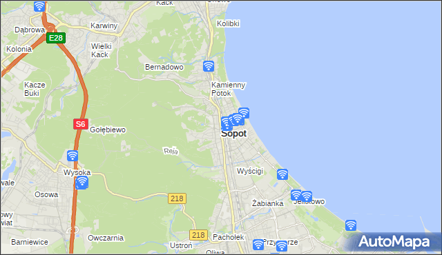 mapa Sopotu, Sopot na mapie Targeo
