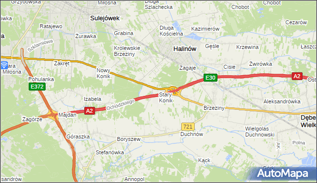 mapa Stary Konik, Stary Konik na mapie Targeo