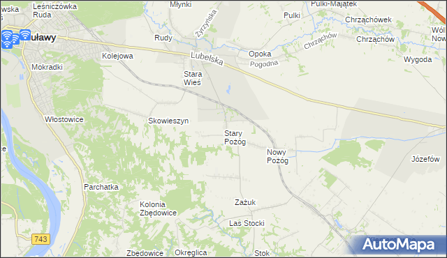 mapa Stary Pożóg, Stary Pożóg na mapie Targeo