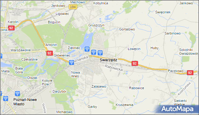 mapa Swarzędz, Swarzędz na mapie Targeo