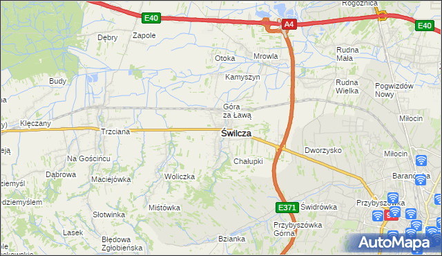 mapa Świlcza, Świlcza na mapie Targeo