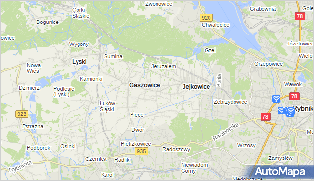 mapa Szczerbice, Szczerbice na mapie Targeo