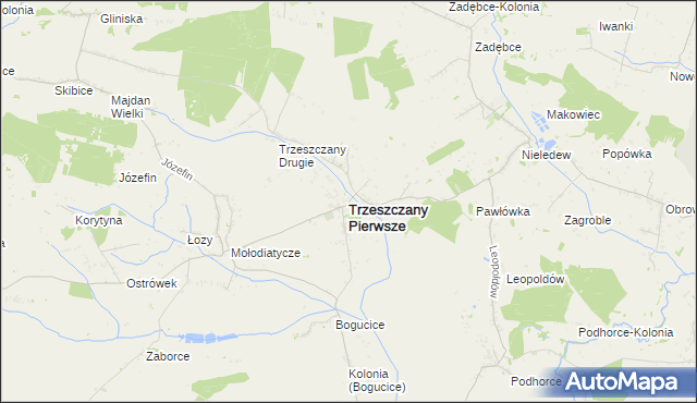 mapa Trzeszczany Pierwsze, Trzeszczany Pierwsze na mapie Targeo