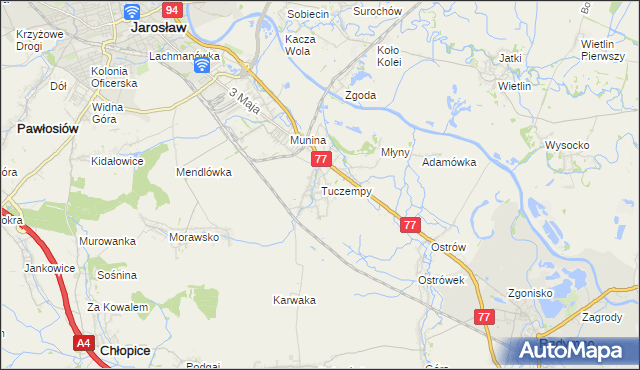 mapa Tuczempy, Tuczempy na mapie Targeo