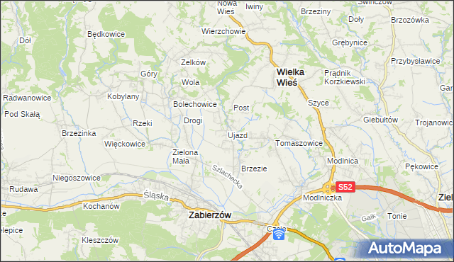 mapa Ujazd gmina Zabierzów, Ujazd gmina Zabierzów na mapie Targeo