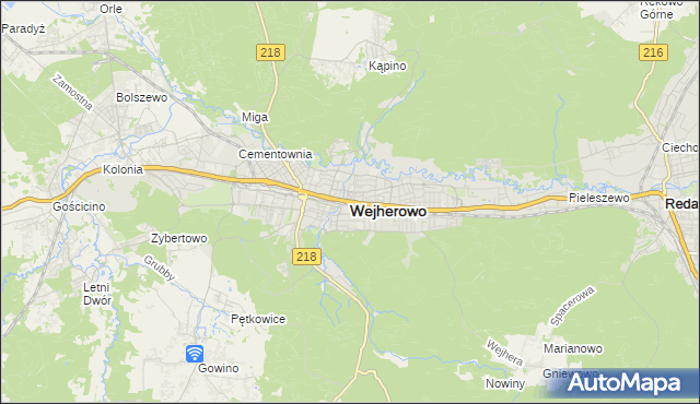 mapa Wejherowo, Wejherowo na mapie Targeo