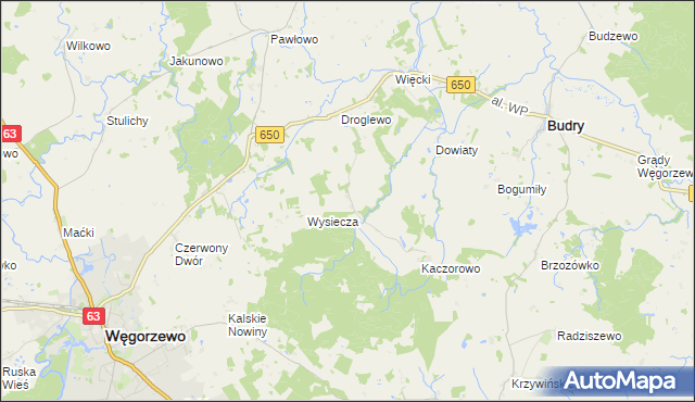 mapa Wola gmina Budry, Wola gmina Budry na mapie Targeo