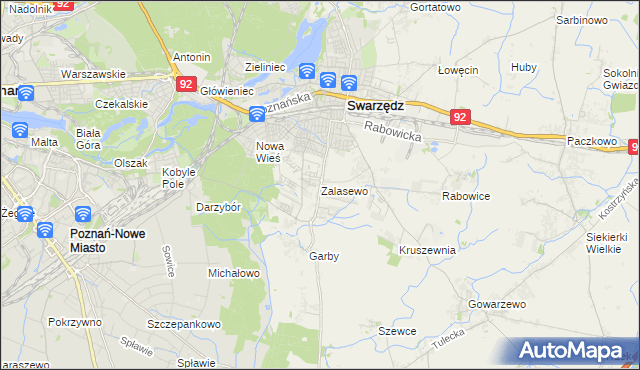 mapa Zalasewo, Zalasewo na mapie Targeo