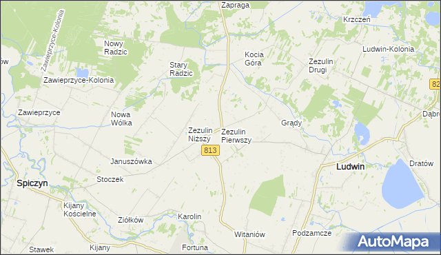 mapa Zezulin Pierwszy, Zezulin Pierwszy na mapie Targeo