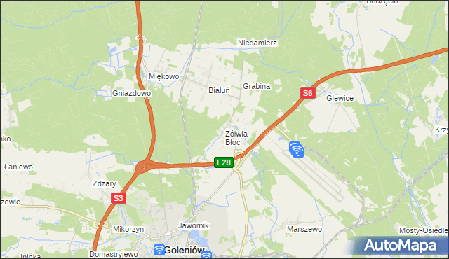 mapa Żółwia Błoć, Żółwia Błoć na mapie Targeo