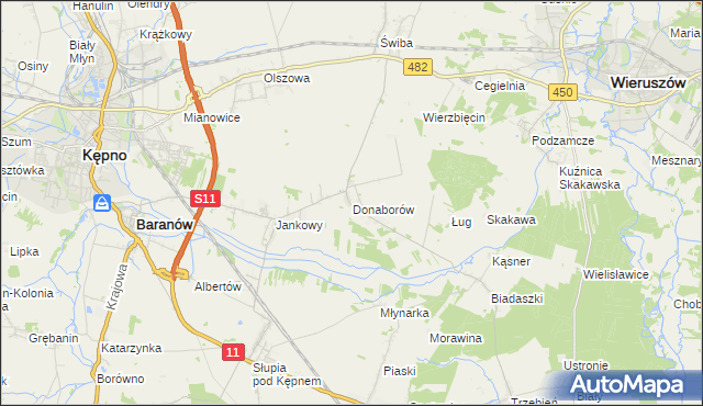 mapa Donaborów, Donaborów na mapie Targeo