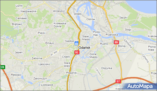 mapa Gdańska, Gdańsk na mapie Targeo