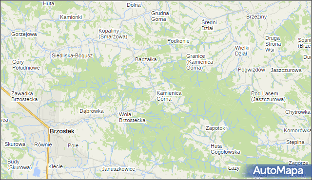 mapa Kamienica Górna, Kamienica Górna na mapie Targeo