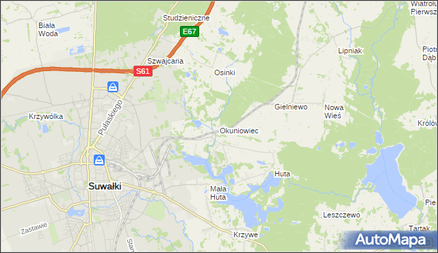 mapa Okuniowiec, Okuniowiec na mapie Targeo