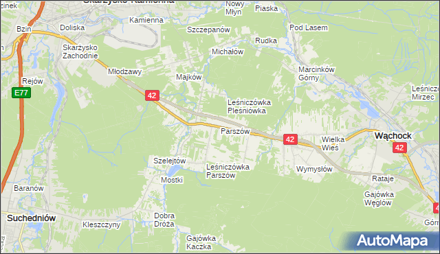 mapa Parszów, Parszów na mapie Targeo